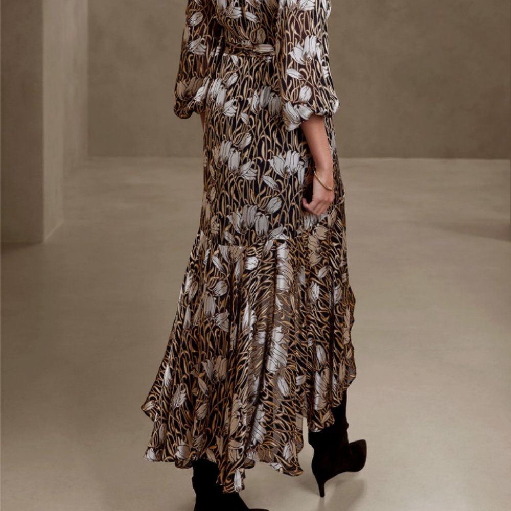 Banana Republic Brown and White High Low Dress - Picture 4 of 6